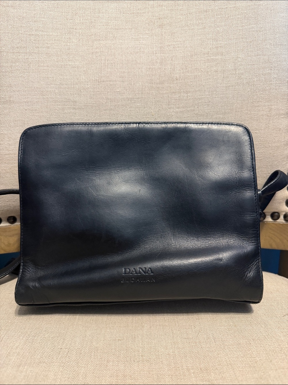 Vintage Dana Buchman Black Leather Crossbody Bag